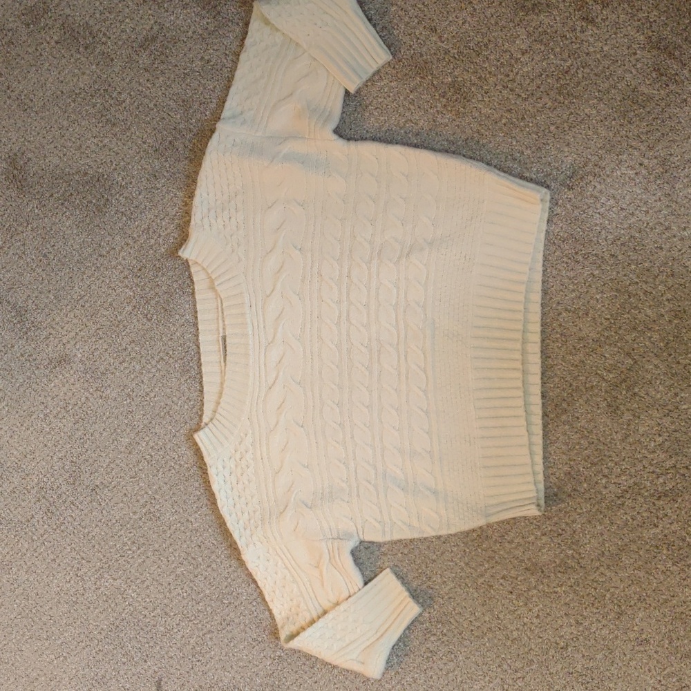 Cream Boatneck Cable knit Sweater